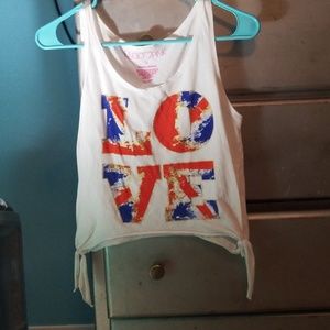 Red white and blue love crop top